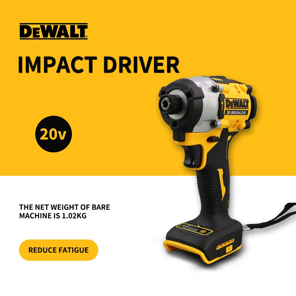DEWALT DCF860 20V 배터리 무선 소형 드릴/드라이버 다기능 브러시리스 임팩트 전기 드릴 전동 공구