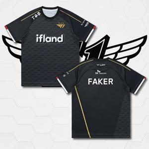2024 리그 오브 레전드 SKT T1 유니폼 저지 Esports T 셔츠 LOL MSI Faker 남성 티셔츠 스포츠 게임 3D Kids 반소매 티셔츠