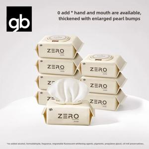 Gb ZERO 보습 0 자극 아기 젖은 티슈, 손 입 특수 농축, 쌀 에센스, EDI 순수 물