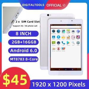 안드로이드 6.0 태블릿 8인치 2GB RAM 6GB ROM MT8783 옥타 코어 4G 전화 통화 태블릿 지원 GPS 듀얼 카메라 1920x1200 픽셀