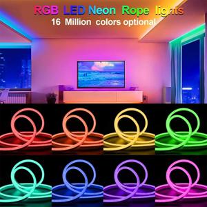 RGB-IC 네온 스트립, 방수 유연한 리본, 블루투스 리모컨, 홈 데코, 1M, 2M, 3M, 4M, 5MUSB