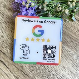 10cm QR 코드 및 NFC 탭 플레이트 Google 리뷰 플라크 Instagram Facebook Tripadvisor Trustpilot 리뷰