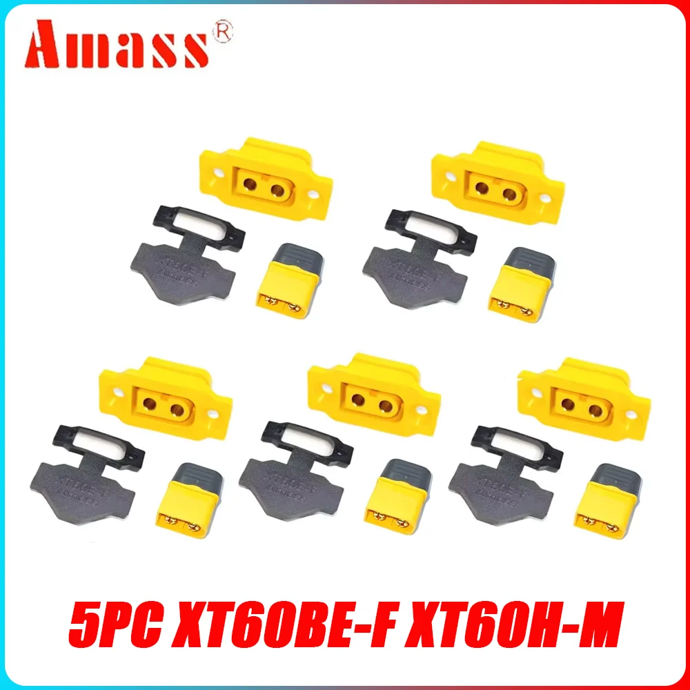 5PCS Amass XT60BE-F & XT60H 배터리 RC DIY 모델 비행기 용 금도금 30A 고전류 안전 남성/여성 플러그 커넥터