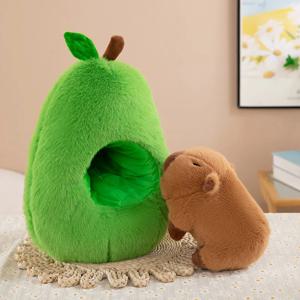 Capybara 아보카도 플러시 장난감 인형 Capibala 잠자는 베개 대형 플러시 생일 선물 Kawaii 크리 에이 티브 과일 걸레 인형 쿠션