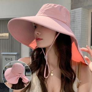 여성용 야외 태양 양동이 모자 여자 낚시 모자 목 커버가있는 넓은 챙 양동이 모자 50 + UPF 보호 사파리 모자