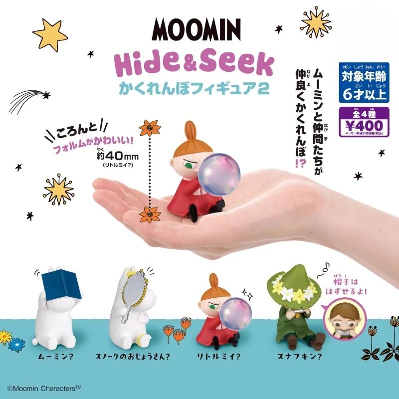 가샤폰 캡슐 장난감 무민 뚱뚱한 가족 Snufkin Little My Hide Seek 귀여운 애니메이션 Fiugre 컬렉션 장식품 어린이 선물