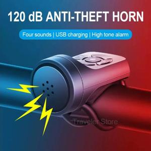 자전거 전기 벨 자전거 USB 충전 경적, MTB 산악 자전거 경고 안전 링, 방수 벨 사이클링 액세서리