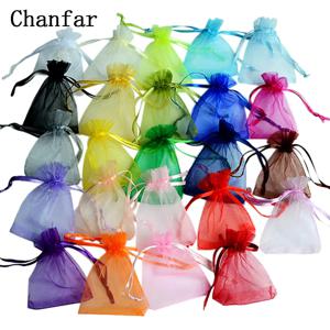 50 개/몫 24 색상 보석 가방 Organza 선물 가방 보석 포장 가방 결혼 선물 저장 Drawstring 파우치 도매
