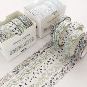 5 롤 Washi 테이프 세트 장식 테이프 일본어 편지지 꽃 기본 Washitape 3m 사쿠라 접착제 Scrapbooking 마스킹 테이프