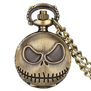 작은 빈티지 잭 해골 streetwear 펑크 steampunk 회중 시계 목걸이 체인 시계 석영 소년 소녀를위한 사랑스러운 펜던트 체인