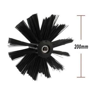 200mm 굴뚝 브러시 로터리 건조기 벤트 청소 브러시 ​​굴뚝 건조기 파이프 벽난로 내부 벽 청소 도구 용 브리 슬 헤드로드