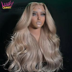 애쉬 블론드 13x6 13X4 스트레이트 바디 웨이브 레이스 프론트 가발 인간의 머리카락 Preplucked 애쉬 블론드 5X5 레이스 클로저 여성용 인간의 머리 가발