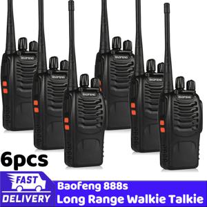 제조 업체 도매 6pcs 888S 원래 Baofeng 5W 고출력 무전기 10KM 장거리 통신 초장기 대기