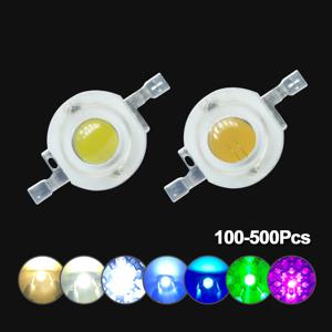 100-500pcs LED 1W 3W 와트 30/45mil 고전력 칩 비즈 차가운 따뜻한 흰색 빨간색 660nm 파란색 450nm 녹색 노란색 Blubs 성장 빛