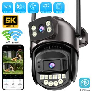 듀얼 스크린 8MP Ai 인간 감지 자동 추적 무선 야외 감시 카메라 O-KAM을 갖춘 10MP 5K 듀얼 렌즈 PTZ IP 카메라