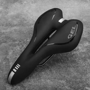 자전거 안장 젤 MTB 산악 도로 사이클링 좌석 남성 여성 PU 가죽 실리콘 편안한 부드러운 충격 방지 자전거 쿠션