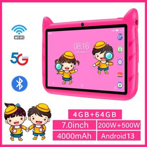 BDF 7인치 키즈 태블릿 안드로이드 13, 4GB RAM 64GB ROM, 1TB 확장, 5G WiFi, 4000MAH 배터리, 듀얼 카메라, 어린이 선물 키즈 소프트웨어
