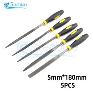 미니 금속 강판 바늘 파일 세트 5 개 140/160/180mm, 강철 강철 강판 바늘 파일링 목공 손 파일 도구용 나무 조각 도구
