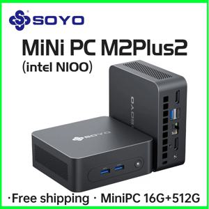 SOYO M2 PLUS 2 미니 PC Intel Alder Lake N100 Windows 11 Pro MiniPC 16GB DDR4 512GB PCIe M.2 SSD WiFi 5 BT5.0 데스크탑 컴퓨터