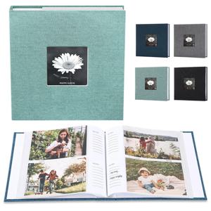 리넨 커버 앨범 6 인치 인터리프 유형 사진 저장 앨범 200/300pcs 어린이 성장 사진 쓰기 가능 컬렉션