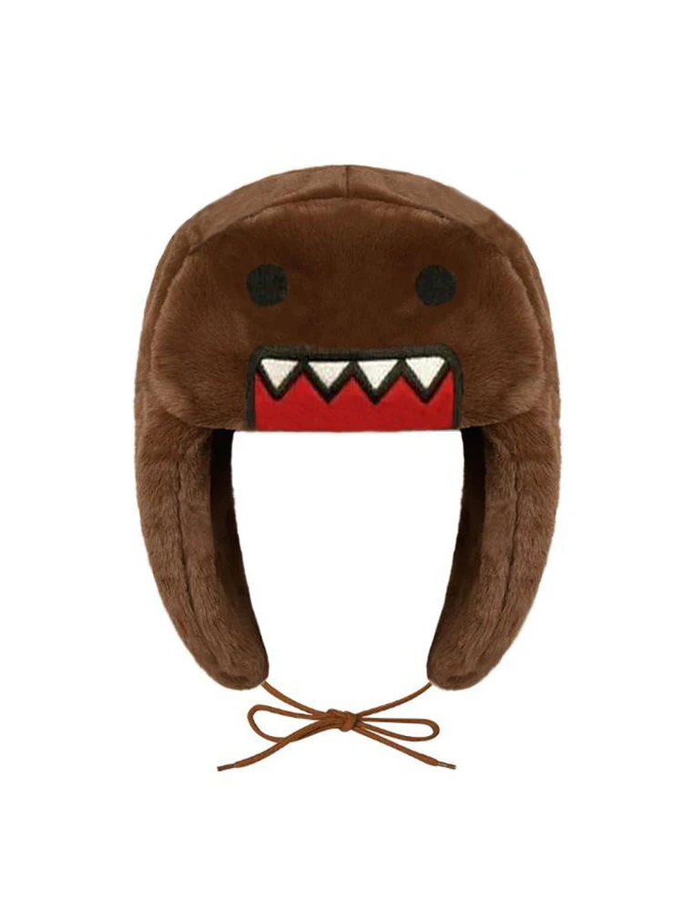 패션 겨울 따뜻한 모자 갈색 Ushanka 모자 소년을위한 귀여운 겨울 모자 소녀 어린이 만화 애니메이션 모자 Gorras