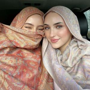 Pashmina Hijab 스카프 인쇄 Hijabs 긴 캐시미어 목도리 여성 Foulard 부드러운 터번 머리 랩 여성 머리띠 럭셔리 브랜드 목도리