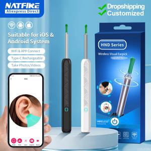카메라 무선 귀 스틱이있는 Dropshipping 귀 청소기 검 이경 USB C 충전 내시경 왁스 제거 도구 Earpick 미니 카메라