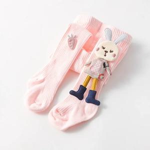 여자를위한 니트 스타킹 솔리드 어린이 팬티 스타킹 만화 토끼 코튼 소프트 키즈 여자 스타킹 가을 겨울 1-7T 바지 새로운