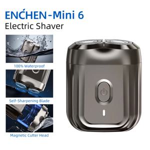 Enchen 전기 면도기 미니 면도기 면도기 면도기 남성용 수염 트리머 방수 전문 면도기 편리한 2D 자기 헤드 -  Mini 6
