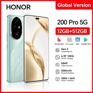 HONOR 200 Pro 5G 12GB+512GB 6.7인치 OLED 화면, 듀얼 SIM, 50MP 트리플 카메라, 고속 충전, Android 스마트폰