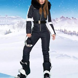 여성 겨울 패션 스키 Snowsuit 야외 스포츠 점프 슈트 방수' 이동식 칼라 야외 스포츠 지퍼 스키 복
