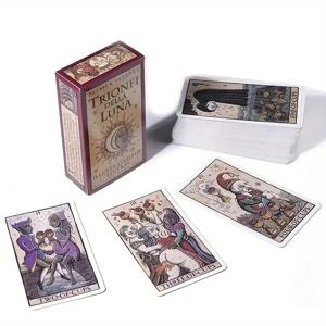 78 카드/덱 Trionfi Della Luna 일러스트 타로, 운세 Moo Oracle Divination, 초보자를 위한 창의적인 보드 게임