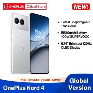 글로벌 버전 OnePlus Nord 4 스마트폰 256GB 512GB Snapdragon 7 Plus Gen 3 Sony 50MP AI 카메라 5500mAh 100W SUPERVOOC 충전