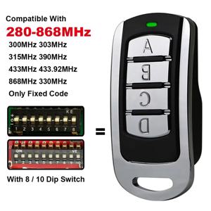 4 in 1 차고 원격 다중 주파수 287-868MHz 복제 434.42mhz 868.35mhz 433.92 게이트 제어 명령 키 Fob 송신기