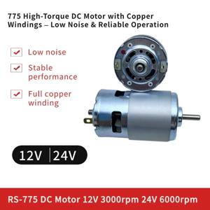 RS-775 DC 모터 12V-36V 고속 3000-6000 RPM 산업용 도구, 펌프, 팬, 로봇 공학용 저소음 구리 코어