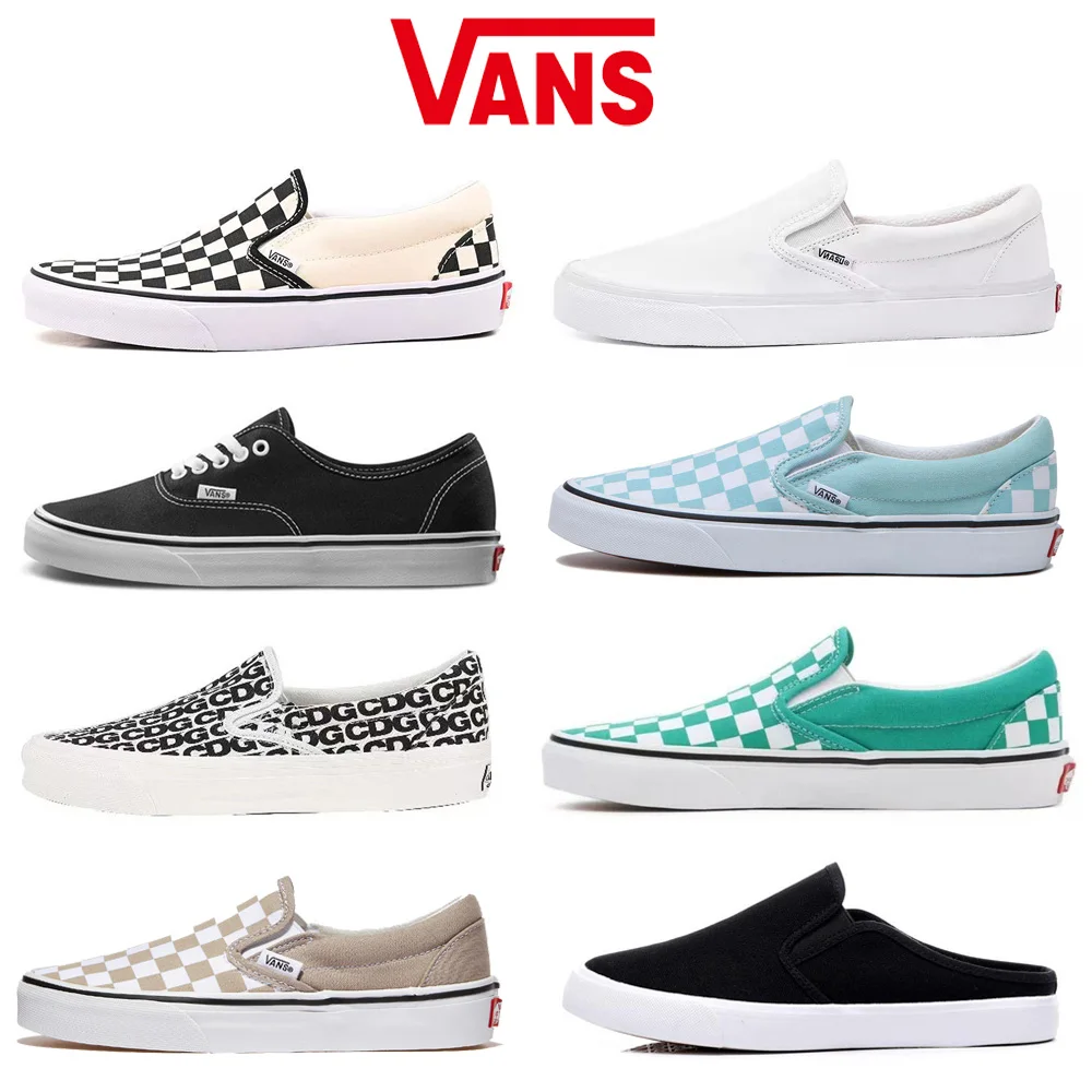 공식 Vans 클래식 스타일 남성 및 여성 클래식 슬립 온 스포츠 캔버스 신발 N80