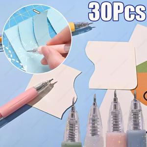 1-60Pcs 종이 컷 칼 펜 아트 유틸리티 나이프 스크랩북 절단 도구 DIY 3D 캐빈 스티커 테이프 커터 익스프레스 박스 나이프