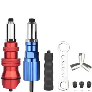 2.4mm-4.8mm 리벳 너트 건 드릴 어댑터 전기 리벳 건 무선 리벳 팅 도구 삽입 너트 당겨 리벳 도구 신속하게 당겨