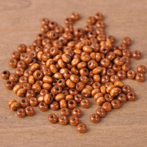 500pcs 라운드 브라운/블랙/레드 천연 나무 4.5mm 작은 느슨한 스페이서 비즈 DIY 공예 보석 만들기위한 많은