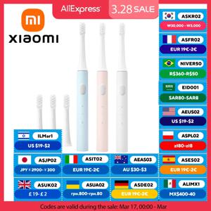 XIAOMI -미지아 T100 음파 전동 칫솔 Mi 스마트 칫솔, 다채로운 USB 충전식 IPX7 방수 칫솔 헤드