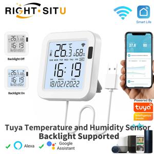 스마트 홈용 백라이트가 있는 Tuya 온도 및 습도 스마트 센서 var WiFi SmartLife Alexa Google Assistant와 함께 작동