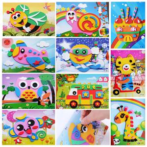 5Pcs/10Pcs/Lot 어린이 DIY 3D EVA 폼 스티커 만화 동물 멀티 패턴 스타일 퍼즐 게임 아트 공예 조기 교육 완구
