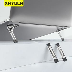 Xnyocn 노트북 스탠드 알루미늄 합금 미니 접이식 홀더 3 높이 조정 노트북 Macbook 스마트 폰용 브래킷 액세서리