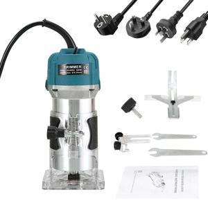 800W 30000RPM 목재 라우터 기계 목공 전기 트리머 1/4 인치 나무 조각 밀링 절단 도구 목수 전동 공구