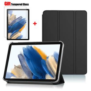 삼성 갤럭시 탭 A8 용 태블릿 스탠드 보호 플립 10.5 ''2021 SM-X200 X205 케이스 용 커버 x200 필름 용 삼중 백 케이스