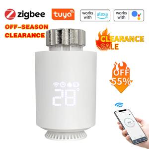 Tuya ZigBee3.0 스마트 TRV 라디에이터 액추에이터 밸브 온도 조절기, 알렉사 구글 홈 지원