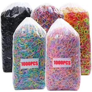 1000Pcs 다채로운 일회용 헤어 밴드 소녀 탄성 고무 밴드 어린이 포니 테일 홀더 머리띠 어린이 헤어 액세서리