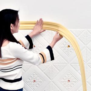 2.3m 3D 패턴 벽지 장식 라인 스커트 라인 장식 자체 접착 방수 거실 벽 테두리 스티커