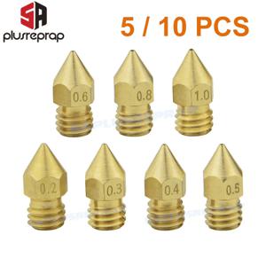 5/10PCS MK8 황동 노즐 0.2MM 0.3MM 0.4MM 0.5MM 압출기 프린트 헤드 노즐 1.75MM CR10 CR10S Ender-3 3D 프린터 액세서리