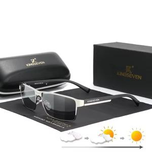 KINGSEVEN 남성 편광 광색 선글라스 디자인 여성 카멜레온 선 안경 UV400 눈부심 방지 운전 광장 안경